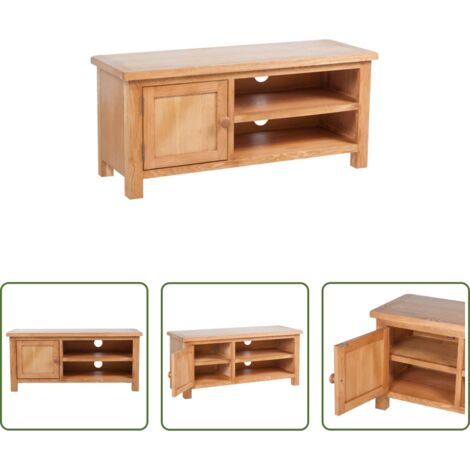 Mueble de roble -  Mueble para TV madera maciza de roble 103x36x46 cm