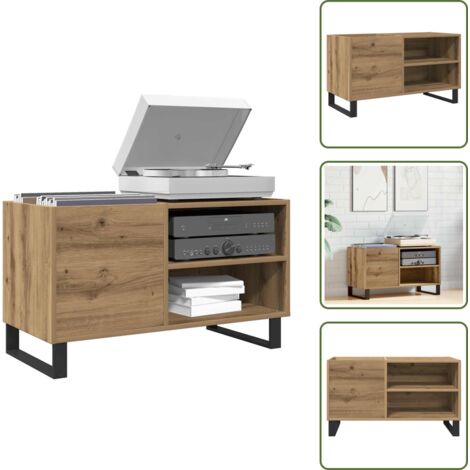 Mueble de roble - vidaXL Mueble discos madera de ingeniería roble artisan 84,5x38x48 cm - Mueble industrial