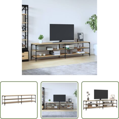 Mueble de sala -  Mueble TV metal y madera contrachapada roble Sonoma 200x30x50cm