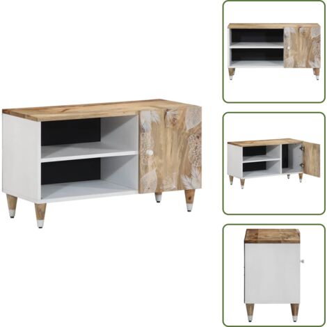 Mueble de sala - vidaXL Mueble de TV madera maciza de mango 80x31,5x46 cm - Mueble de dormitorio