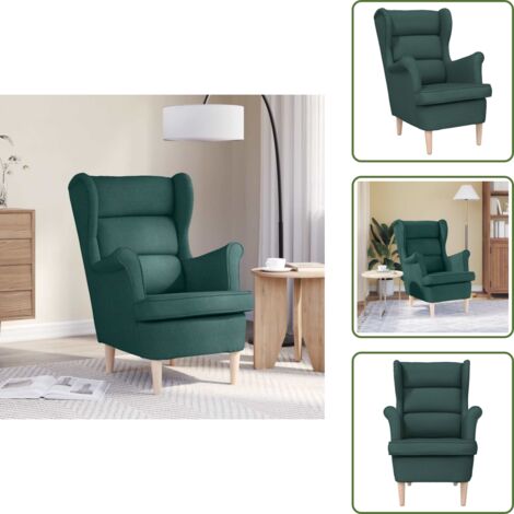 Mueble de sala - vidaXL Sillón de tela verde oscuro 74x84x100 cm - Mueble de oficina