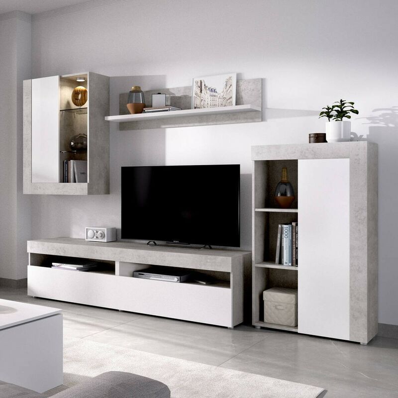 

Mueble de salón modular TOKIO color blanco brillo de 265 cm