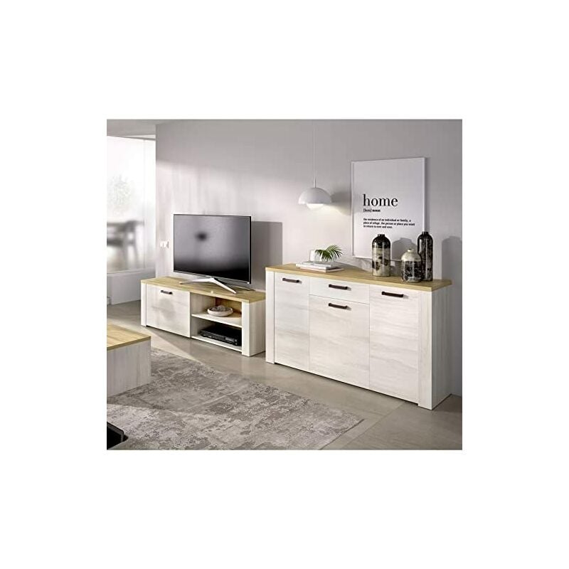 

Mueble de salón Comedor, módulo TV 1 puerta + Aparador 3 puertas y cajon