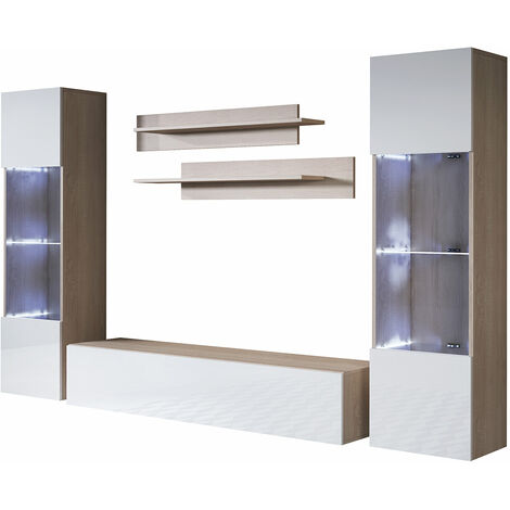 Mueble salón Led blanco