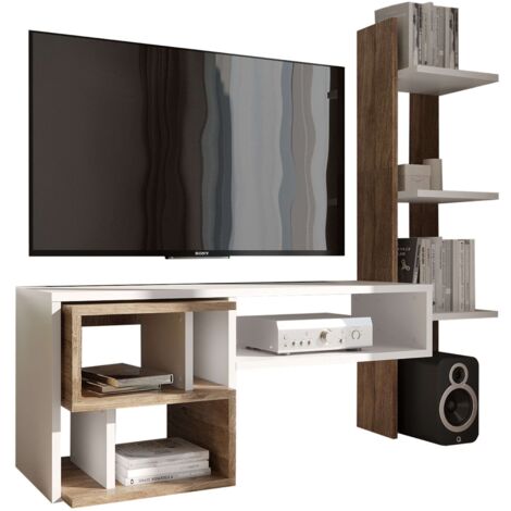 Mueble De Salón Moderno Mom Color Roble Ansberg Y Blanco Semimate 187 cm