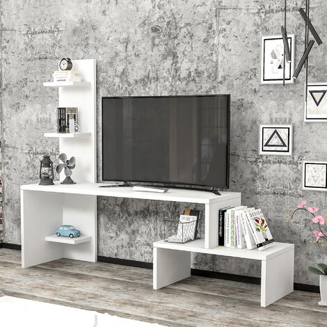 Mueble de salón TV Sottunga aglomerado 120 x 35 x 40 cm - Blanco [en.casa]