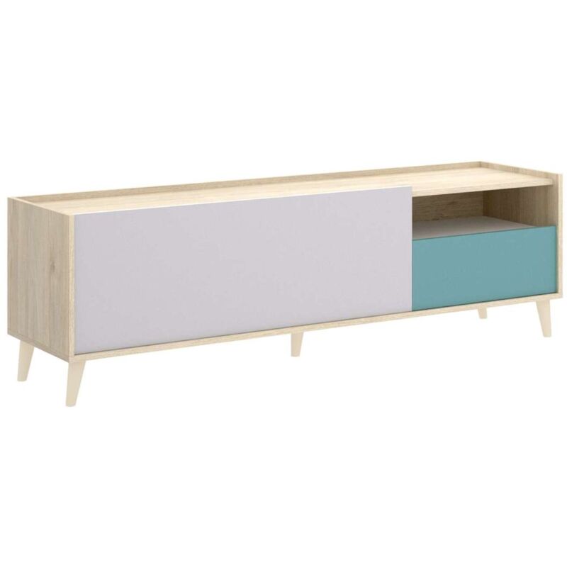 

Mueble de televisión La Iruela en acabado natural/esmeralda 47 cm(alto)155 cm(ancho)43 cm(largo) Color NATURAL-ESMERALDA