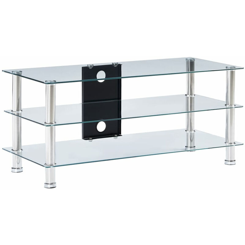 

Mueble de televisor vidrio templado transparente 90x40x40 cm