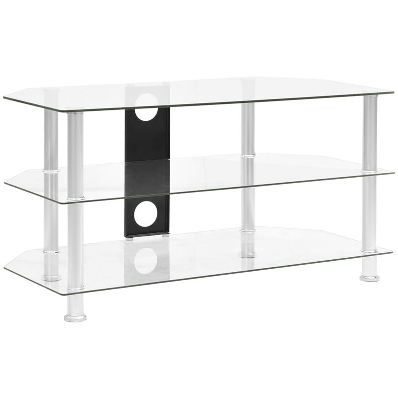 

Mueble de televisor vidrio templado transparente 96x46x50 cm