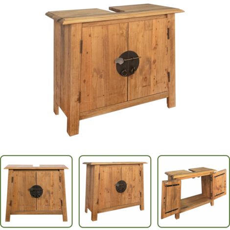 Mueble de tocador -  Mueble de lavabo madera maciza de pino 70x32x63 cm