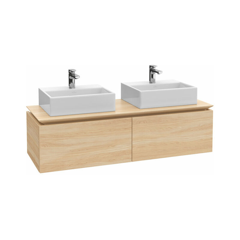 

Mueble de tocador Villeroy & Boch Legato B668, 1400x380x500mm, 2 lavabos, color: Roble de Kansas - B66800RH