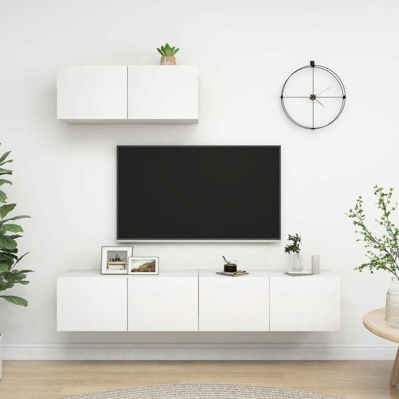 

Mueble de TV 3 piezas de aglomerado blanco