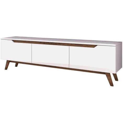 Mueble de TV 3 puertas blanco - L180 cm