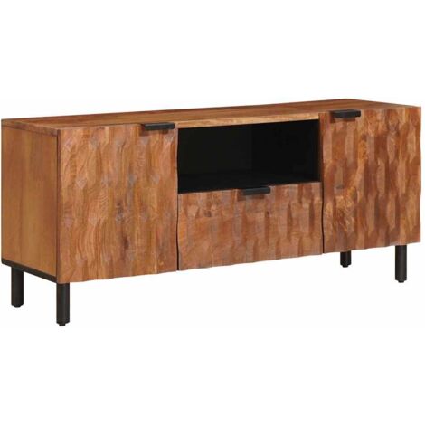Mueble de TV Acabado de Acacia Marrón 105 x 33 x 46 cm