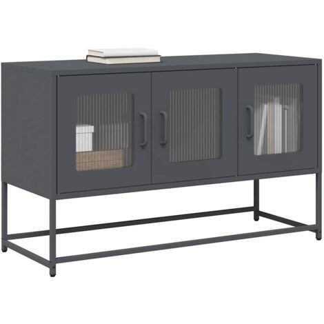 Mueble de TV acero laminado en frío antracita 100,5x39x60,5 cm