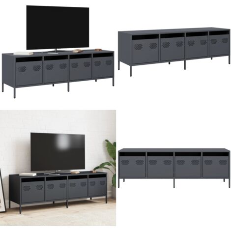 Mueble de TV acero laminado en frío antracita 135x39x43,5 cm - Acero laminado en frío - Mueble industrial