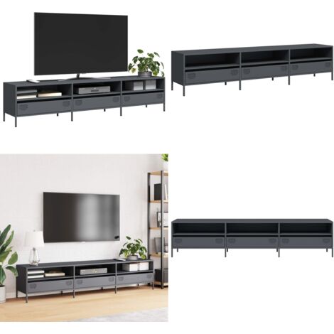 Mueble de TV acero laminado en frío antracita 202x39x43,5 cm - Acero laminado en frío - Mueble industrial