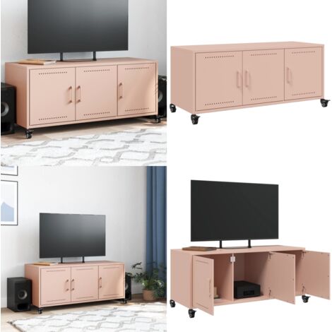 Mueble de TV acero rosa 100,5x39x43,5 cm - Acero rosa - Mueble de sala