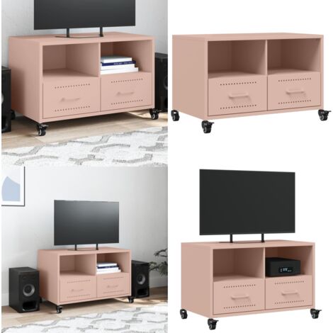 Mueble de TV acero rosa 68x39x43,5 cm - Acero rosa - Mueble de sala