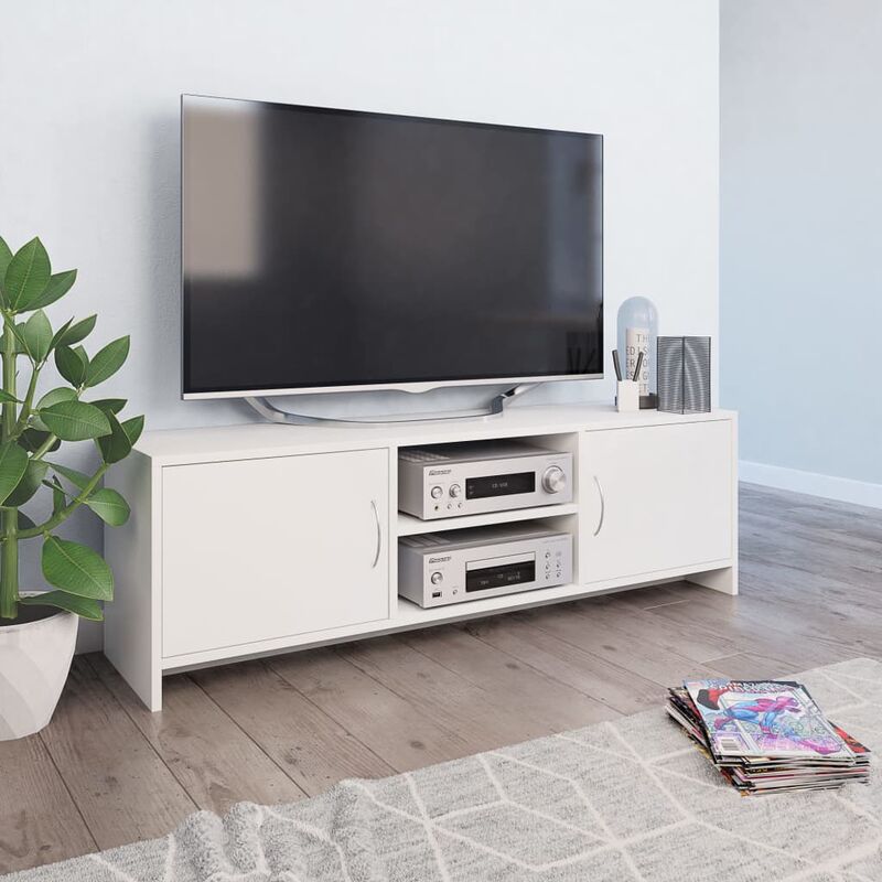 

Mueble de TV aglomerado blanco 120x30x37,5 cm