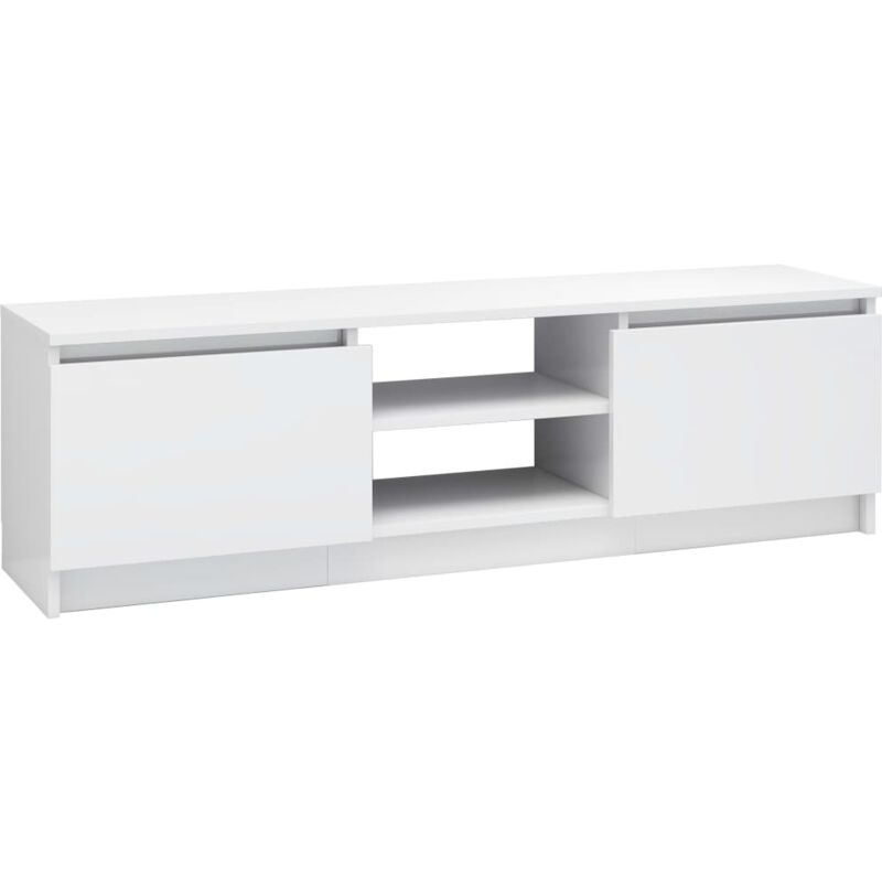 

vidaXL Mueble para TV de Aglomerado 120x30x35,5 cm Blanco Brillante - Blanco
