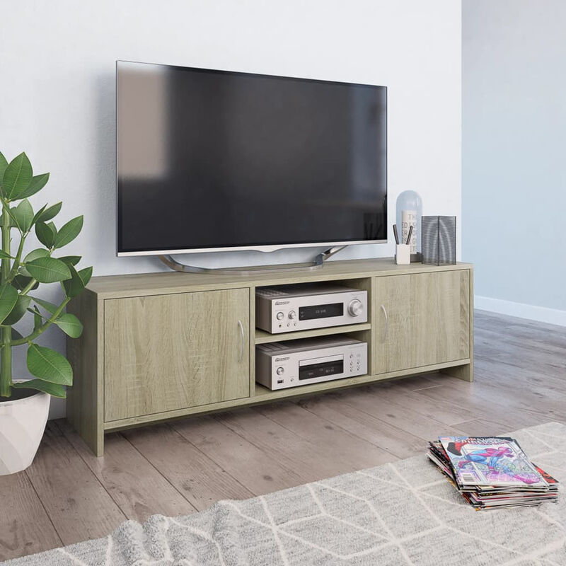 

Mueble de TV aglomerado color roble Sonoma 120x30x37,5 cm