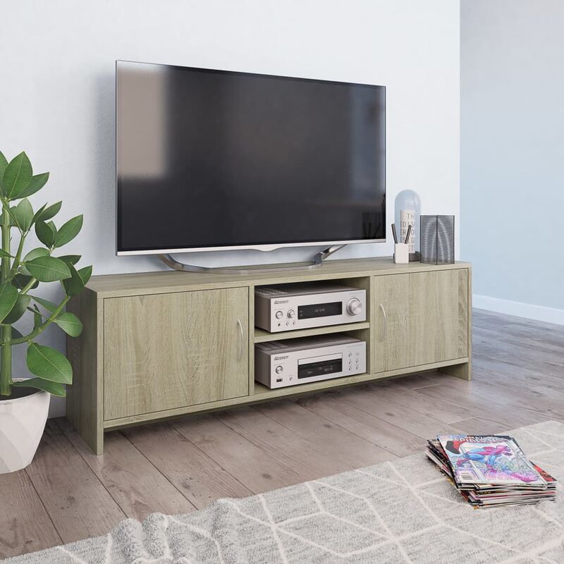 

Mueble de TV aglomerado color roble Sonoma 120x30x37,5 cm