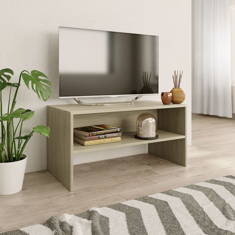 

Mueble de TV aglomerado color roble Sonoma 80x40x40 cm - Marrón
