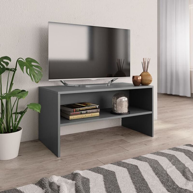 

Happyshopping - Mueble de TV aglomerado gris 80x40x40 cm