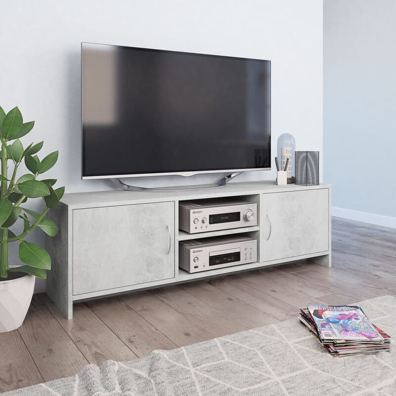 

Mueble de TV aglomerado gris hormigon 120x30x37,5 cm