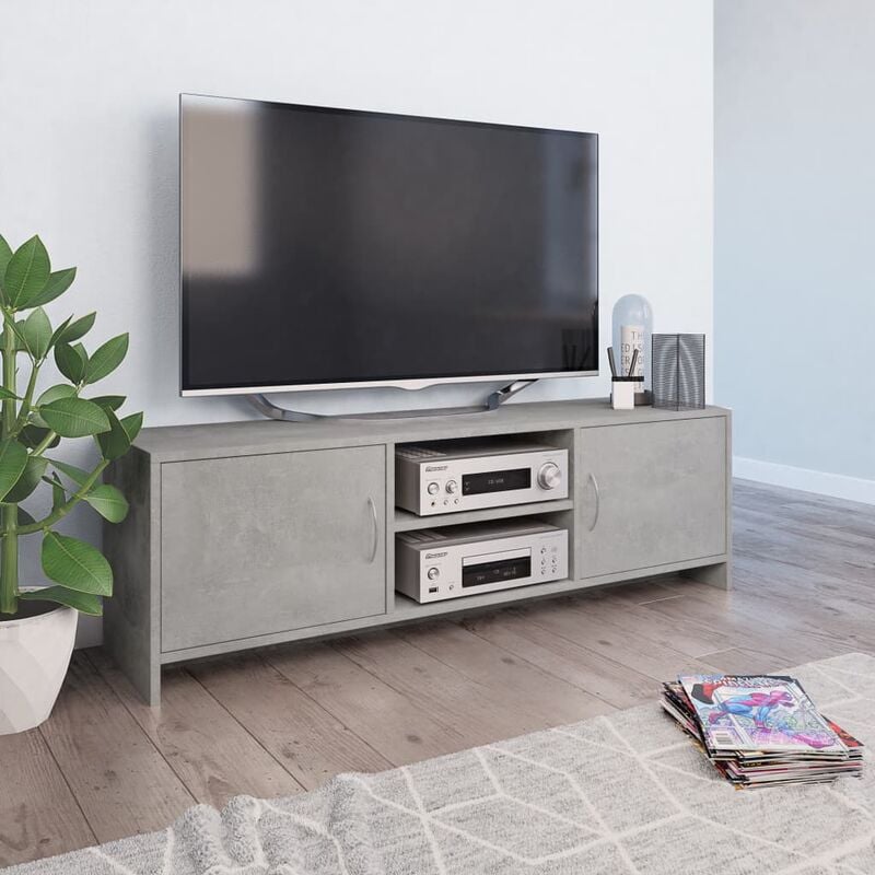 

Mueble de TV aglomerado gris hormigón 120x30x37,5 cm