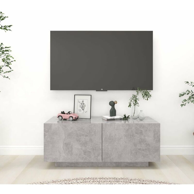

Mueble de TV aglomerado gris hormigon100x35x40 cm