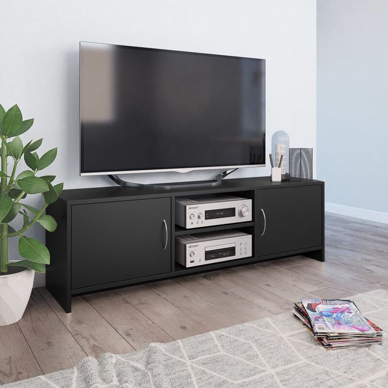 

Mueble de TV aglomerado negro 120x30x37,5 cm - Negro