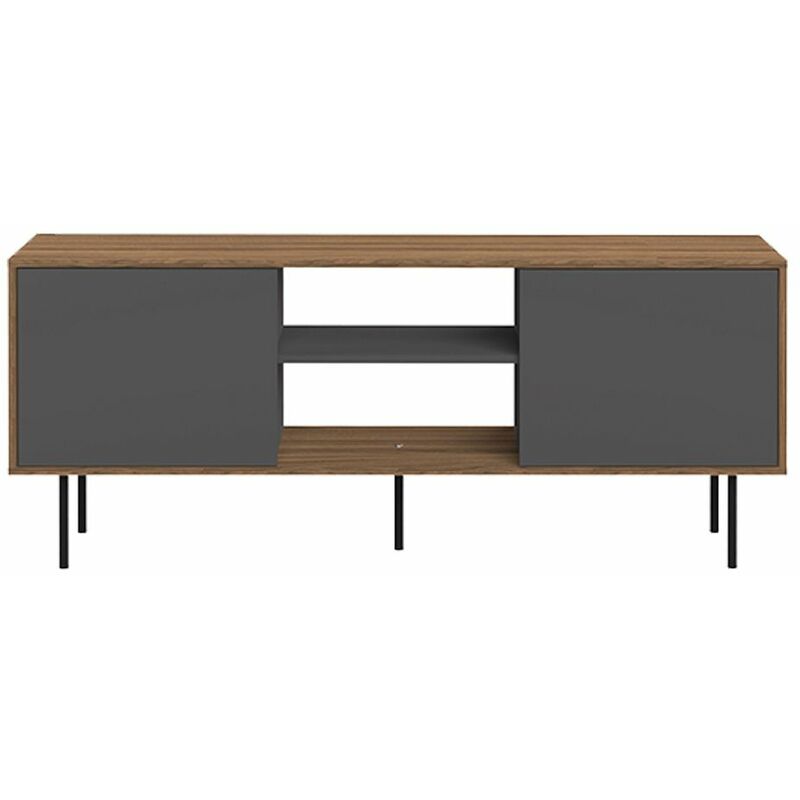 

Mueble de TV ALTITUDE nogal y gris antracita, 150.8 x 40 x 61.9 - nogal y gris antracita