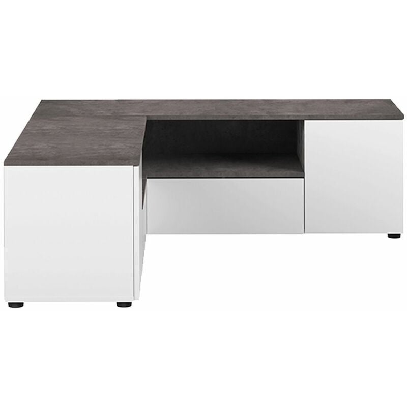 

Mueble de TV ANGLE 130 blanco y hormigón, 130 x 130 x 45 - blanco y hormigón