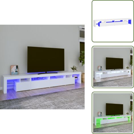 Mueble de TV blanco - vidaXL Mueble de TV con luces LED blanco 260x36,5x40 cm - Almacenamiento para TV