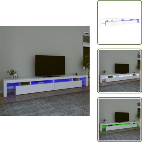Mueble de TV blanco - vidaXL Mueble de TV con luces LED blanco 290x36,5x40 cm - Almacenamiento para TV