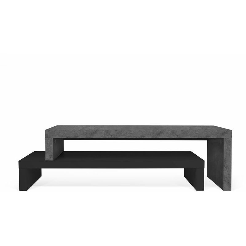 

Mueble de TV CLIFF negro y hormigón, 235 x 40 x 38 - negro y hormigón