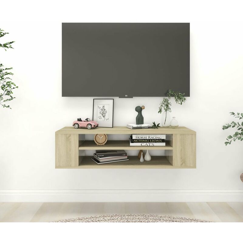 

Mueble de TV colgante aglomerado roble Sonoma 100x30x26,5 cm