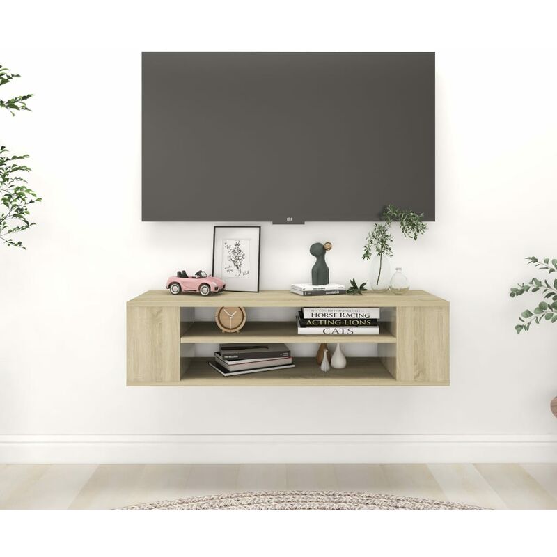 

Mueble de TV colgante aglomerado roble Sonoma 100x30x26,5 cm