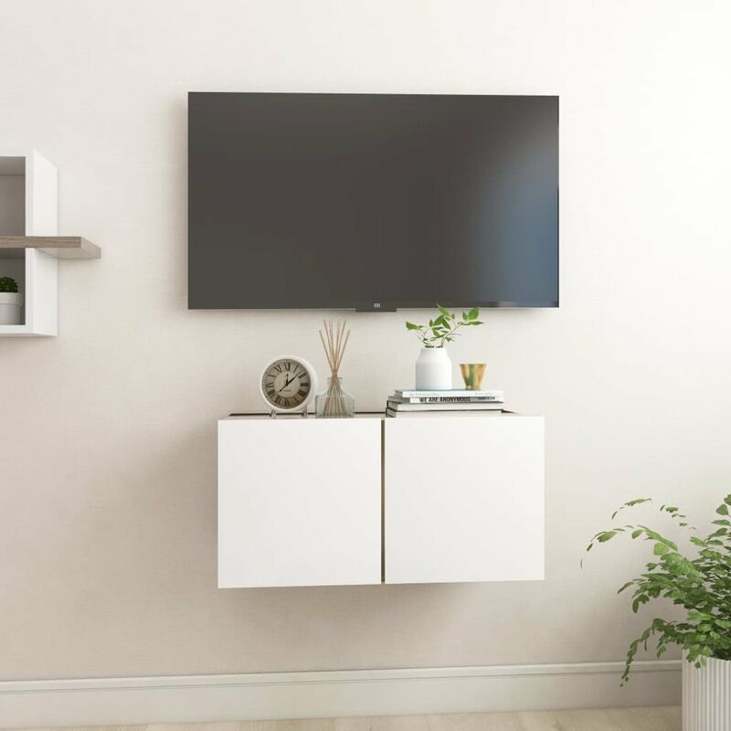 

Mueble de TV colgante blanco roble Sonoma 60x30x30 cm