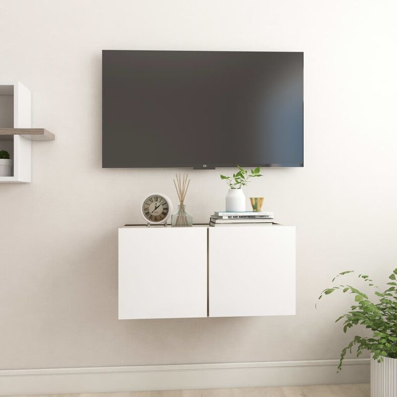 

Mueble de TV colgante blanco roble Sonoma 60x30x30 cm