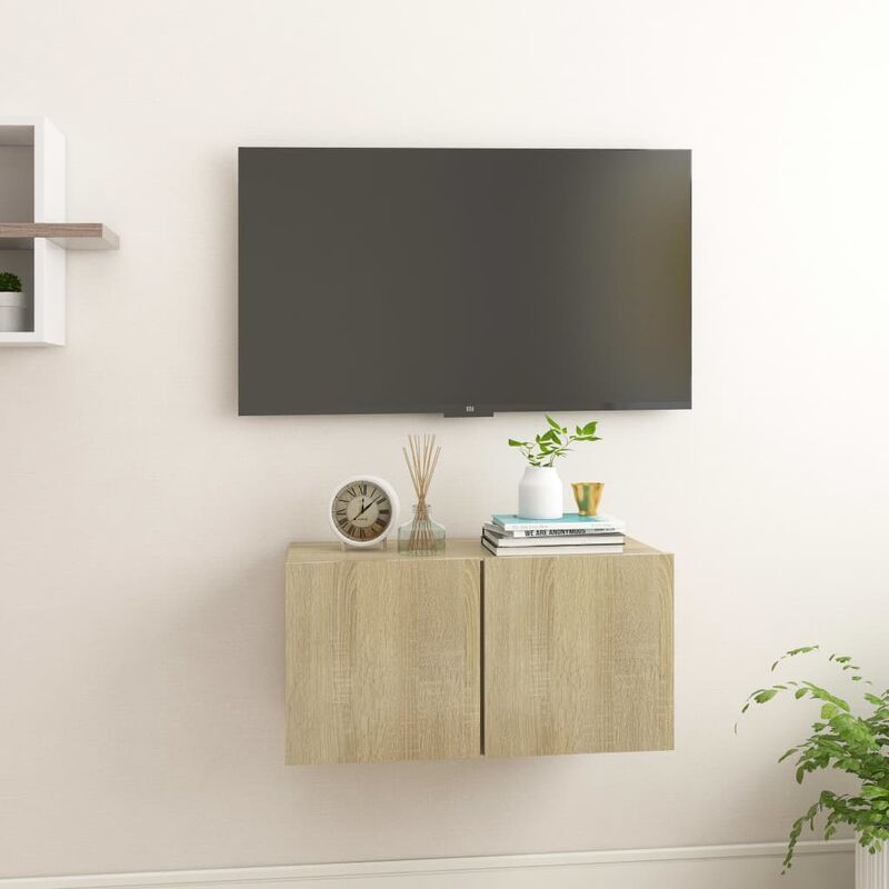 

Mueble de TV colgante color roble Sonoma 60x30x30 cm