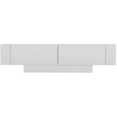 Mueble de TV con 2 puertas y 2 estantes murales blancos L150 cm - Matera