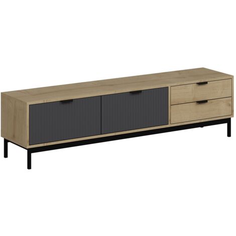 Mueble De Tv Con Almacenamiento Color Roble