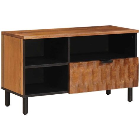 Mueble de TV con cajón Acabado de Acacia Marrón 80 x 33 x 46 cm