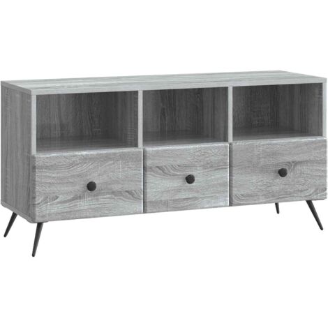 Mueble de TV con cajón Gris 102 x 34,5 x 50 cm