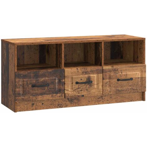 Mueble de TV con cajón Madera envejecida 102 x 34,5 x 47 cm