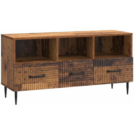 Mueble de TV con cajón Madera envejecida 102 x 34,5 x 50 cm