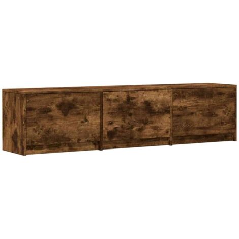 Mueble de TV con LED con cajón Roble ahumado 165 x 34 x 40 cm